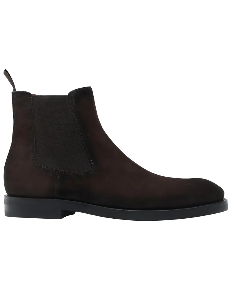 Magnanni Handgefertigte Chelsea Boots aus weichem Wildleder mit Blockabsatz in Dunkelbraun