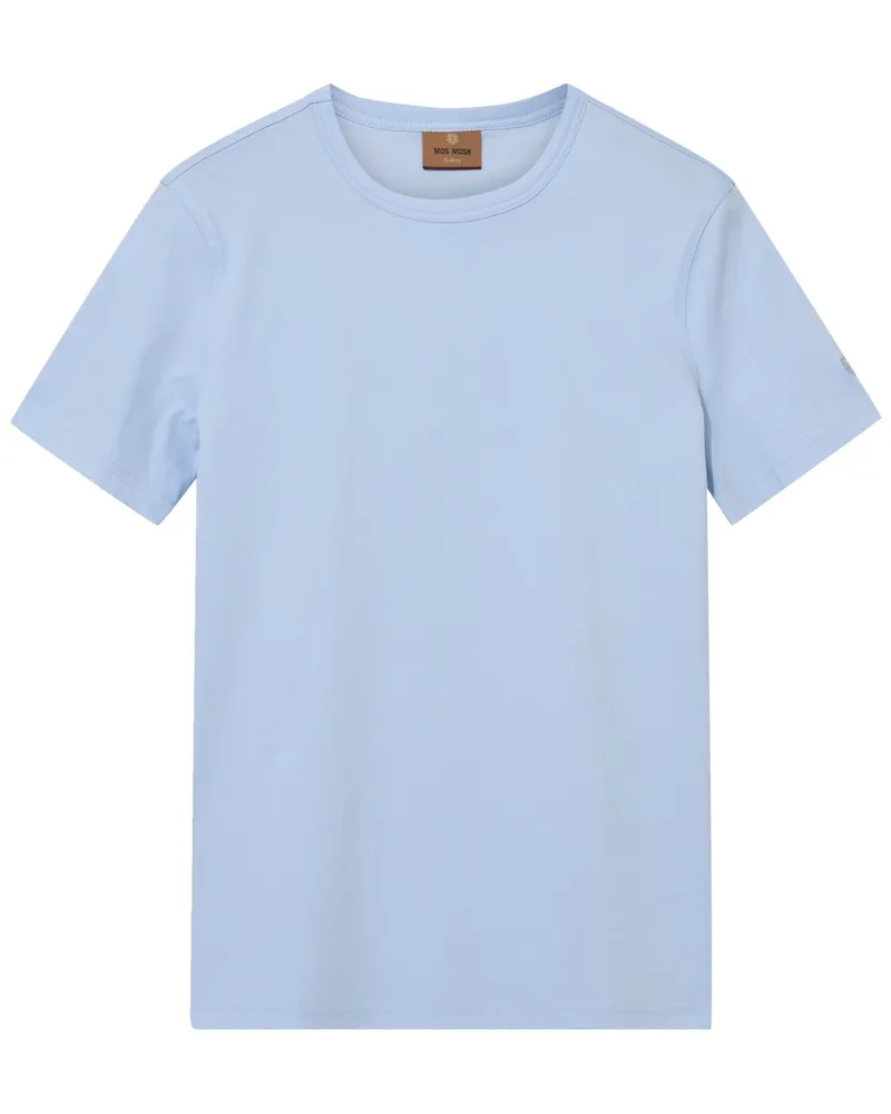 Mos Mosh Unifarbenes T-Shirt mit Polygiene-Funktion in Hellblau