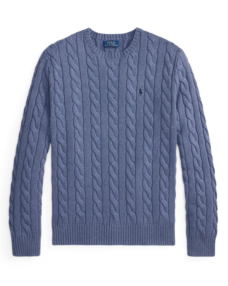 Ralph Lauren Pullover aus Baumwolle mit Zopfstrickmuster, Classic Fit in Lila