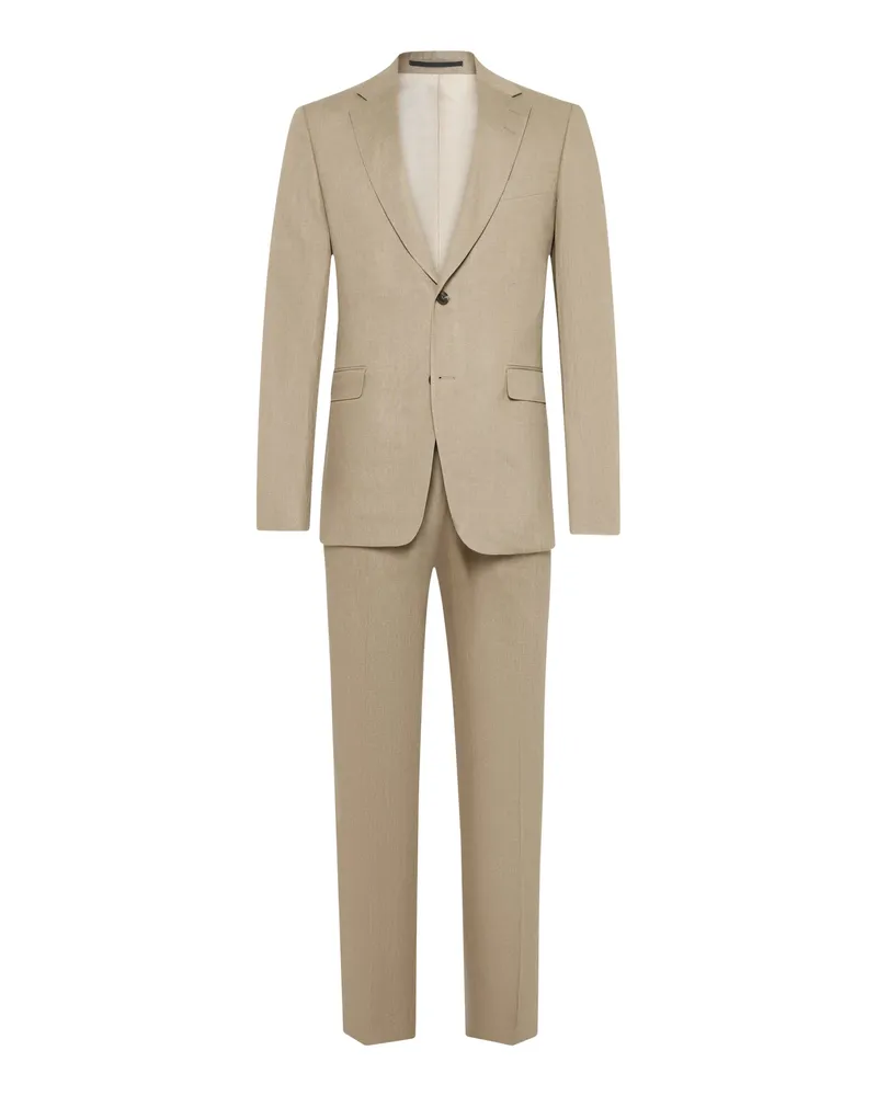 Tiger of Sweden Einreihiger Summer-Anzug aus Leinen in Khaki
