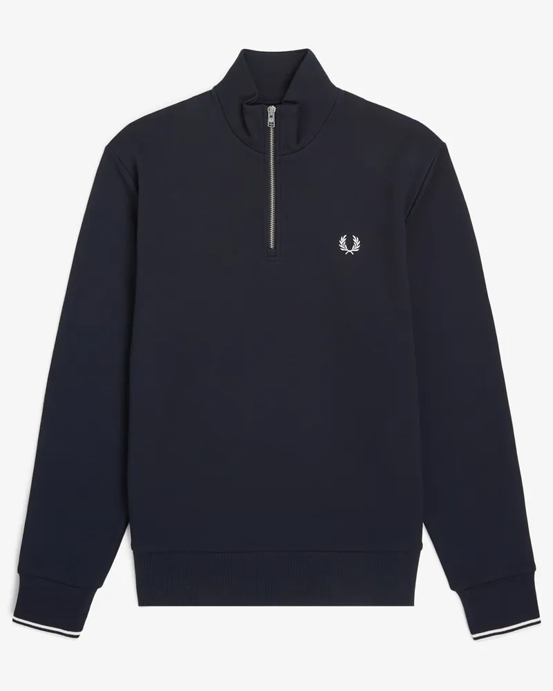 Fred Perry Sweat-Troyer mit Logo-Aufnäher und Kontrastbündchen in Marine