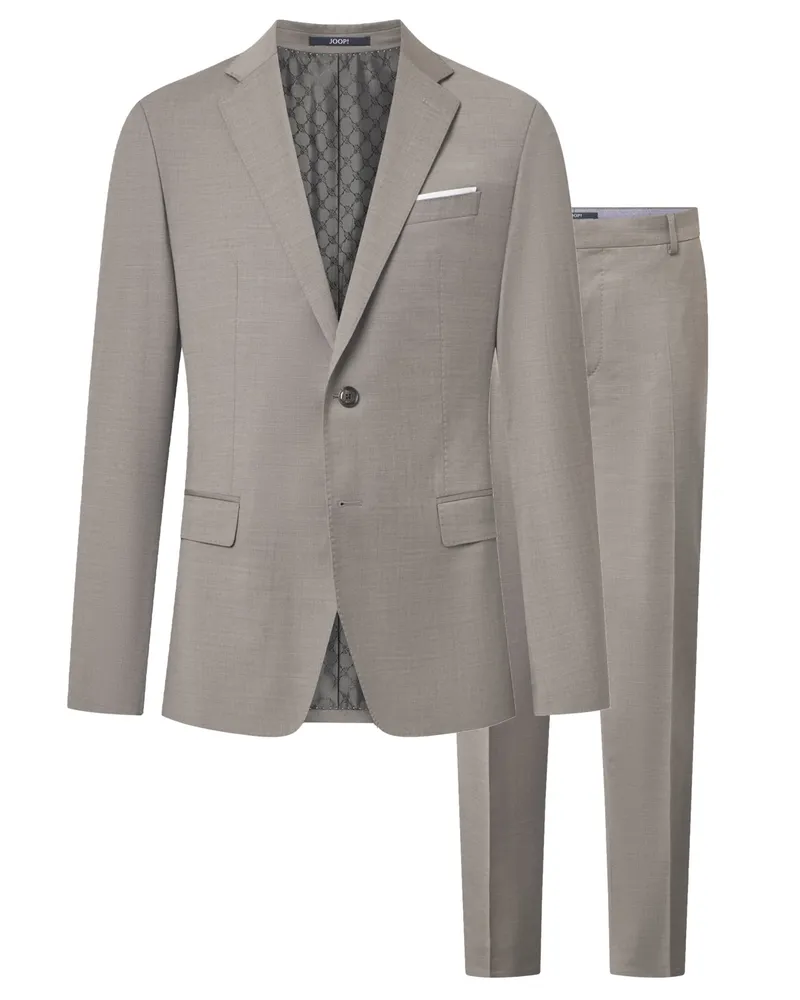 JOOP! Anzug aus fein melierter Schurwolle mit Stretchanteil, Slim Fit in Beige