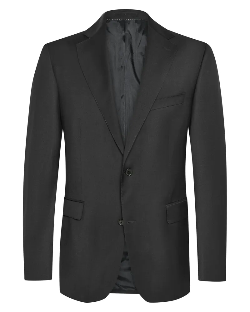 Dressler Einreiher-Sakko aus feiner Schurwolle mit steigendem Revers in Schwarz