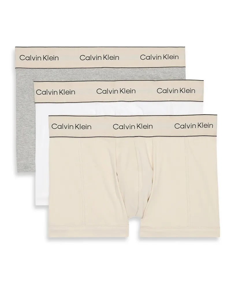 Calvin Klein 3er Pack Boxer Trunks in Stretch-Qualität in Beige