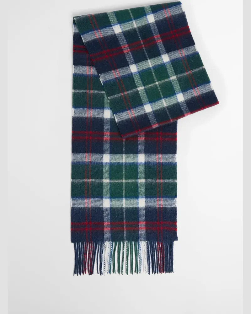 Barbour Schal aus Merinowolle und Kaschmir mit Glencheck-Muster in Blau