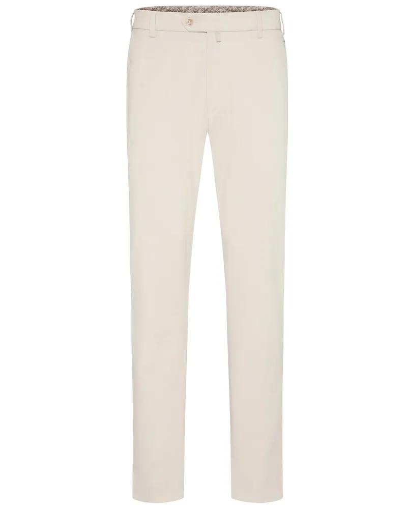 Meyer Hosen Chino Bonn aus Baumwoll-Twill mit Stretch, Regular Fit in Offwhite