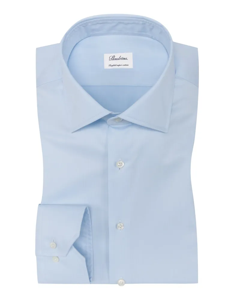 Stenströms Hemd aus Twofold Super Cotton, Regular Fit in Hellblau