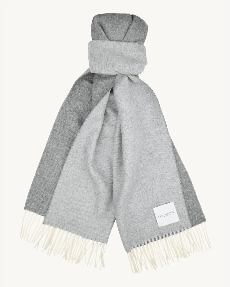 Profuomo Softer Wendeschal aus Wolle mit Fransen in Grau