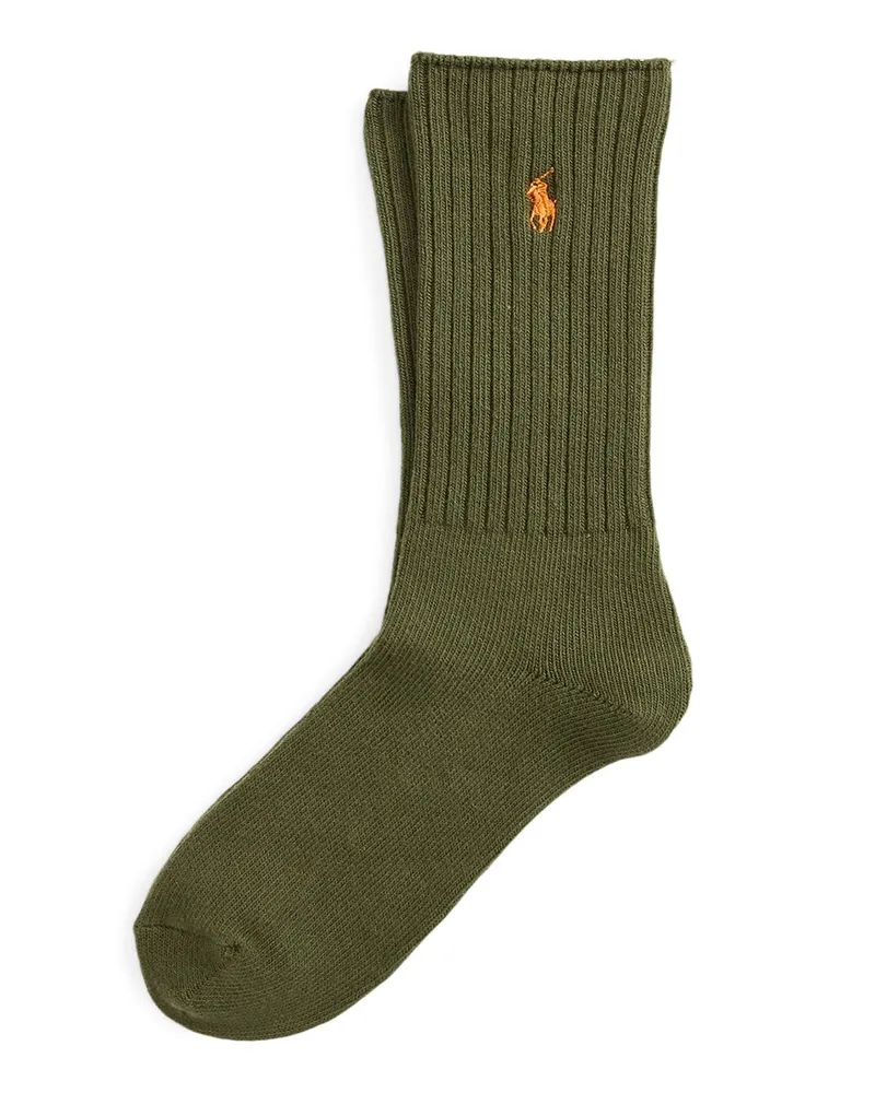Ralph Lauren Socken mit Stretch in Rippstruktur mit Pony-Stickerei in Grün