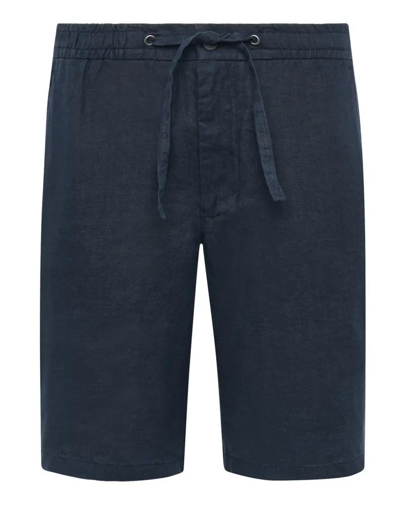 Tom Rusborg Leinenshorts mit elastischem Bund und Kordelzug in Marine