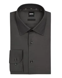 HUGO BOSS Business-Hemd mit Stretchanteil, Slim Fit Anthrazit