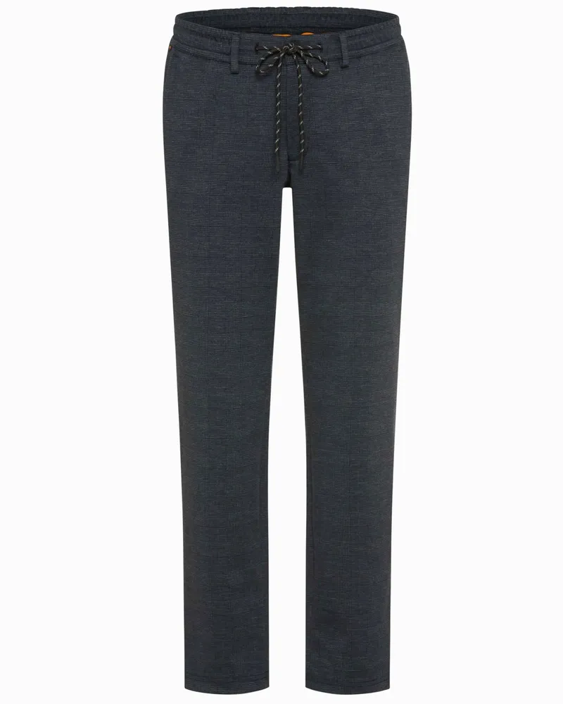 Eurex by Brax Jersey-Chino Thilo mit Stretch und Check-Muster, Regular Fit in Marine