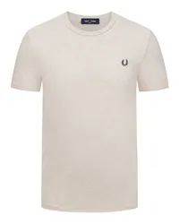 Fred Perry Stretch-T-Shirt mit kleiner Logo-Stickerei Beige