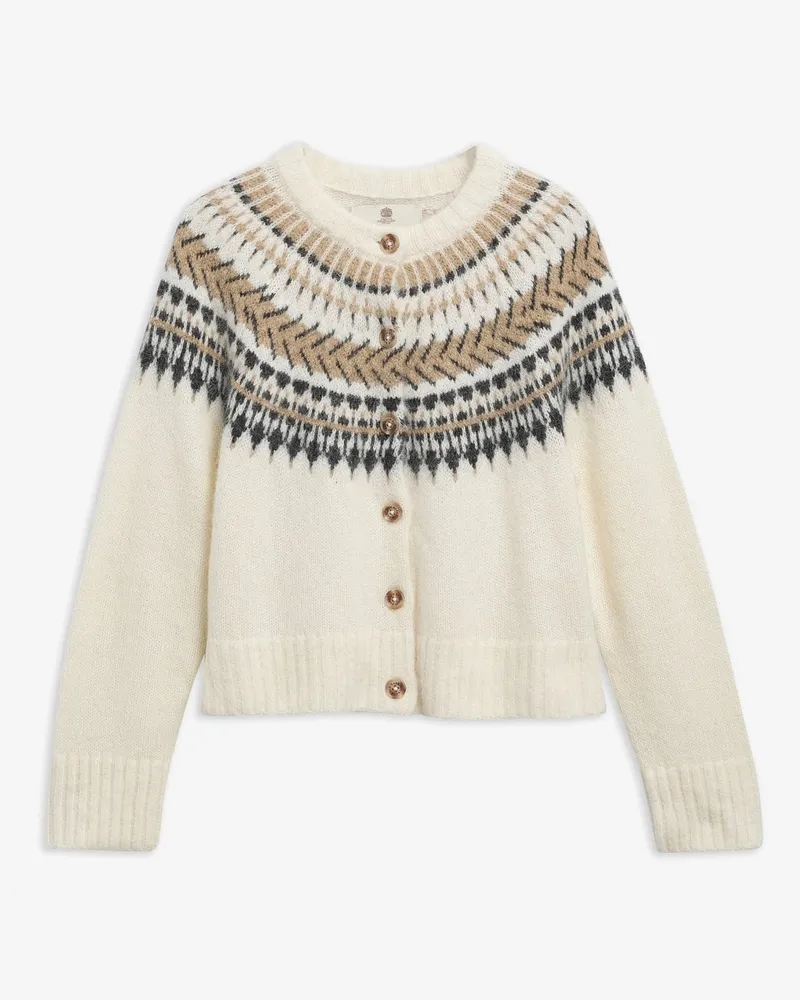 Barbour Damen-Strickjacke Pauline aus einem Alpaka-Mix in Offwhite