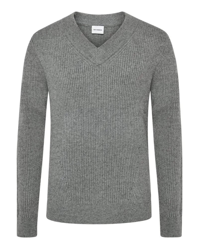 Roy Robson Leichter Pullover mit Alpaka und V-Ausschnitt, Regular in Grau