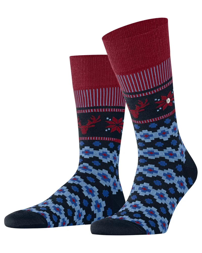 Burlington Socken aus einem Schurwollmix mit Fair Isle Muster in Marine
