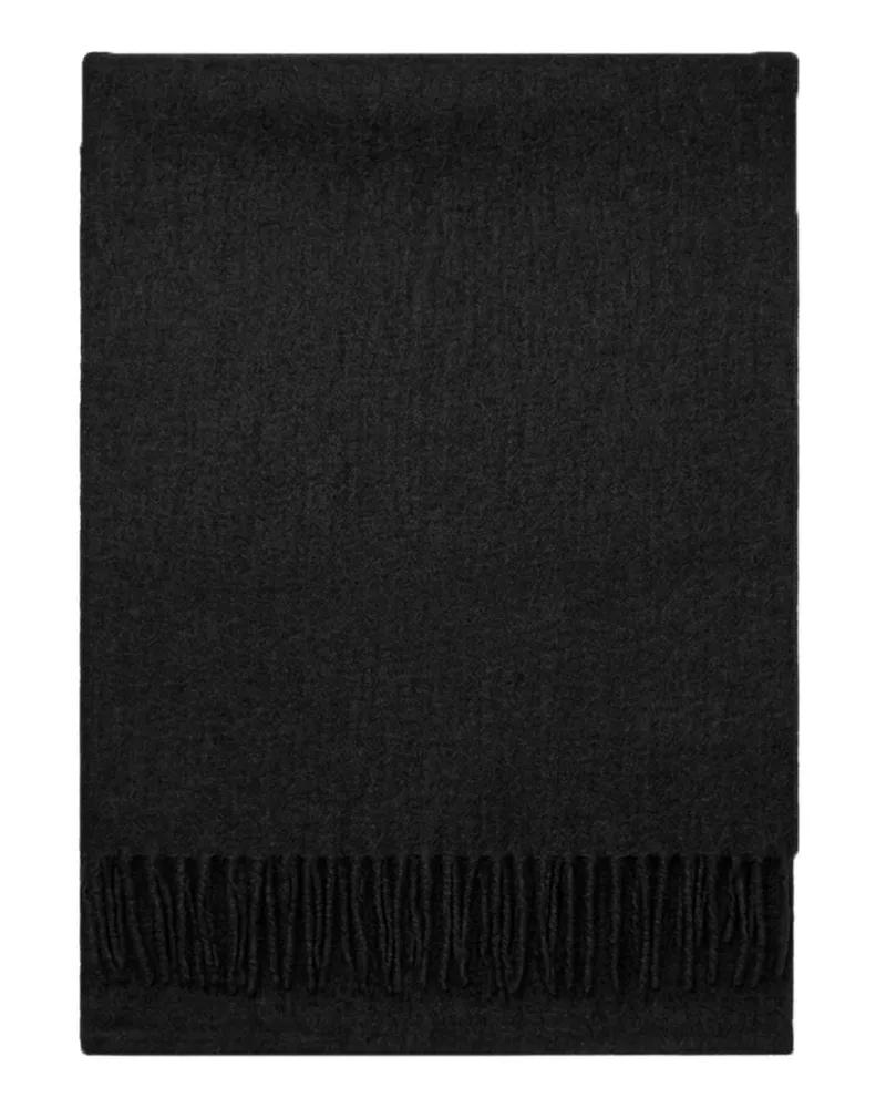 Tom Rusborg Softer Kaschmirschal mit Fransenabschlüssen in Schwarz