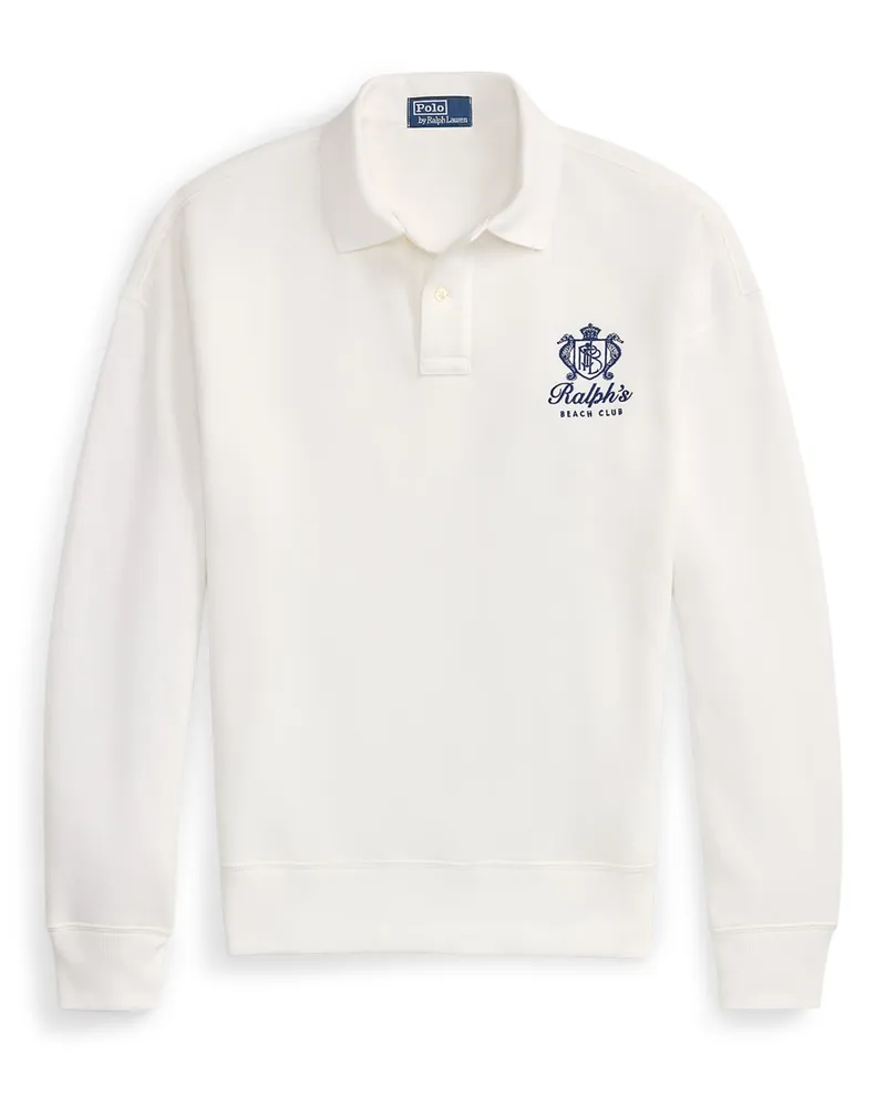 Ralph Lauren Sweatshirt mit Polokragen und Label-Stickerei, Relaxed Fit in Weiß