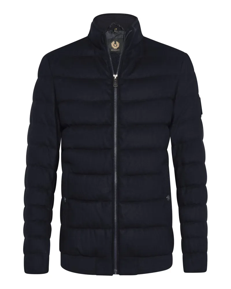 Belstaff Gesteppte Leichtdaunenjacke mit Stehkragen in Marine