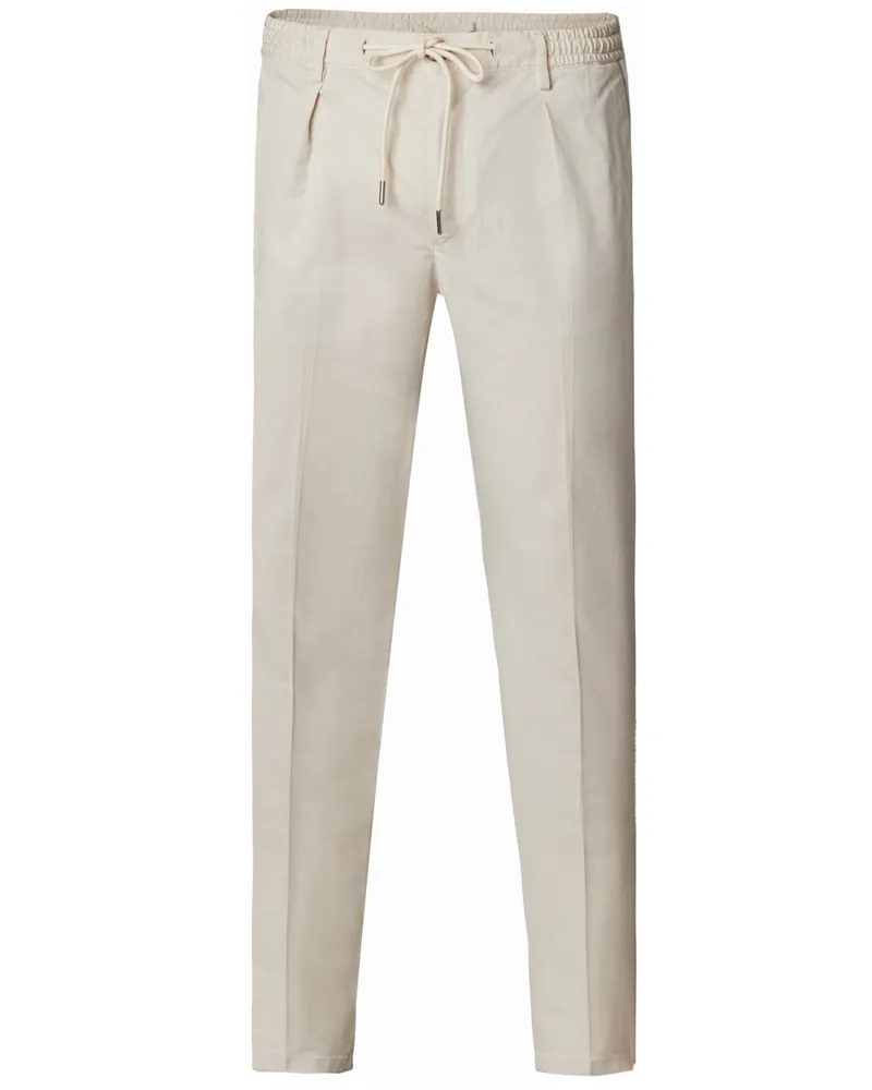 Profuomo Chino mit Dehnbund und Tunnelzug Beige