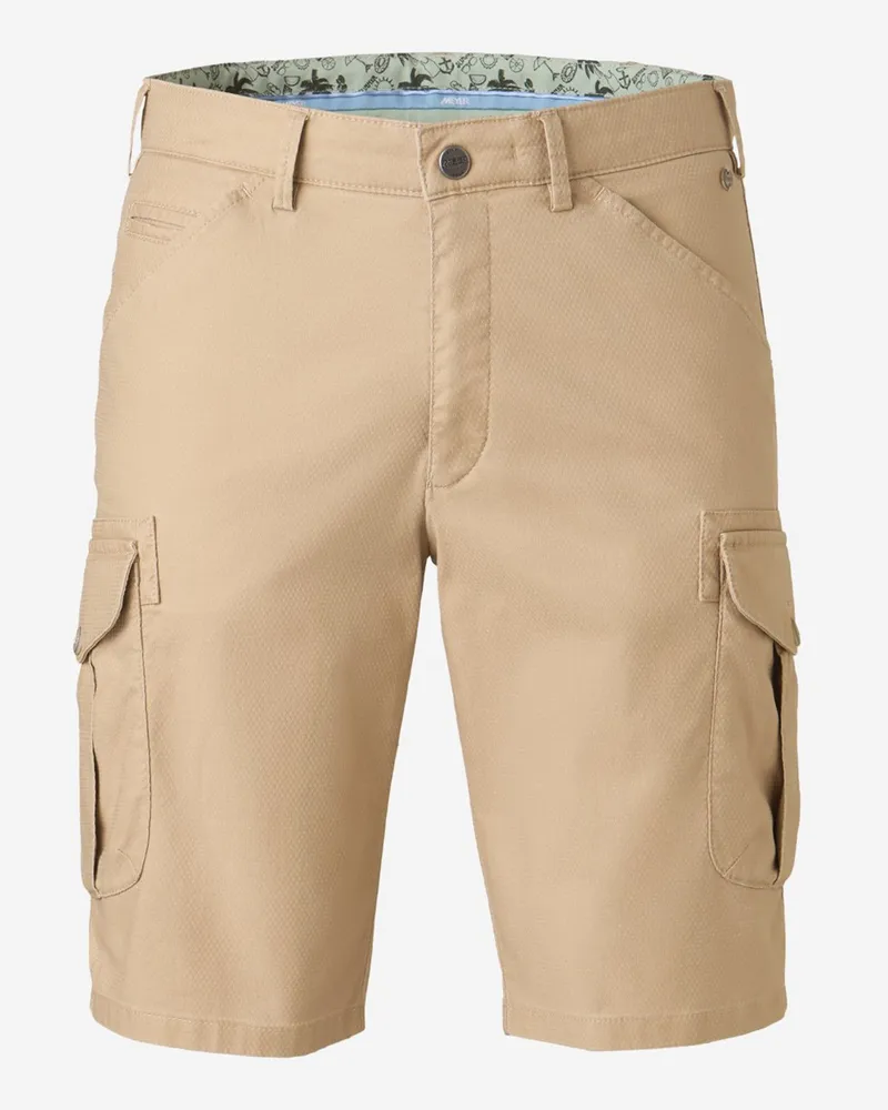 Meyer Hosen Cargoshorts Orlando mit Stretch und Struktur, Modern Fit in Beige