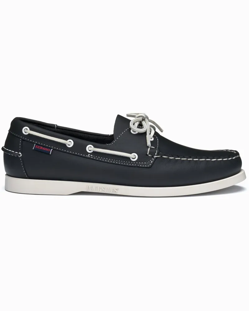 Sebago Bootsschuhe aus hochwertigem Nappaleder mit flacher Sohle in Schwarzblau