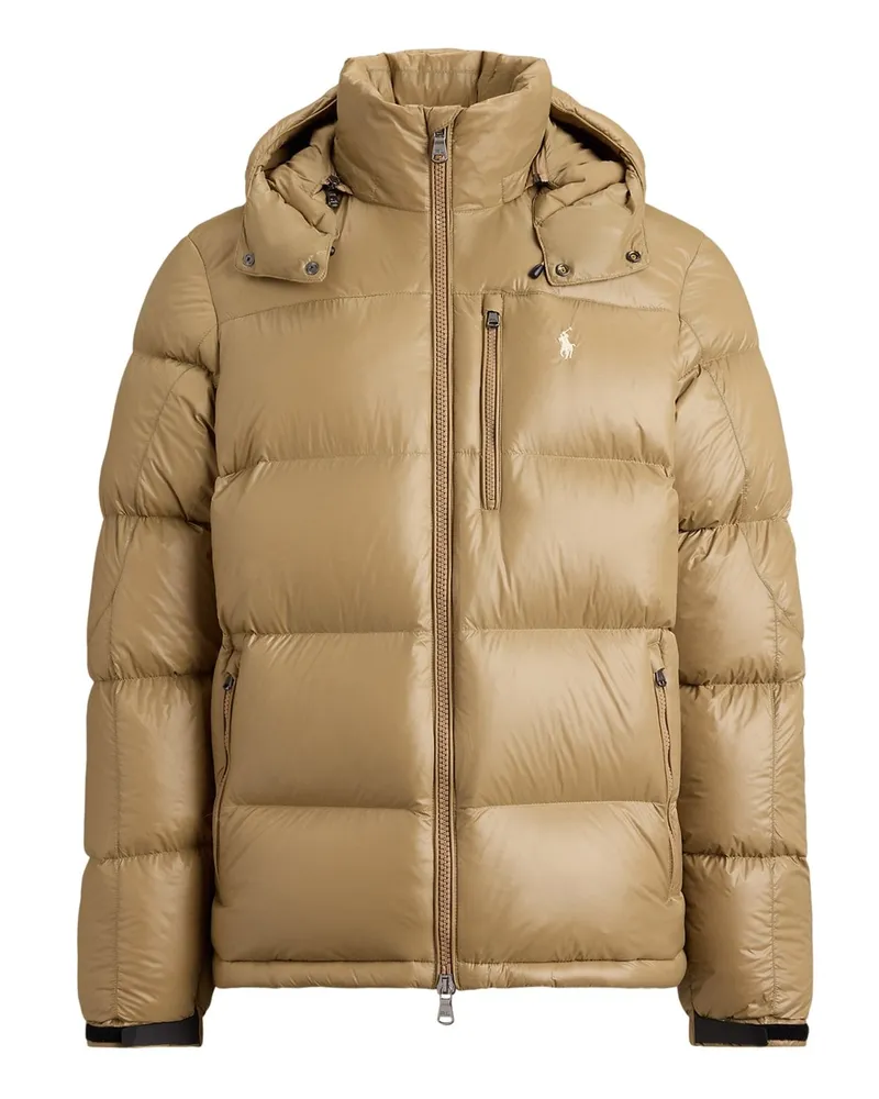 Ralph Lauren Daunenjacke Gorham in Glanz-Optik mit abtrennbarer Kapuze in Beige