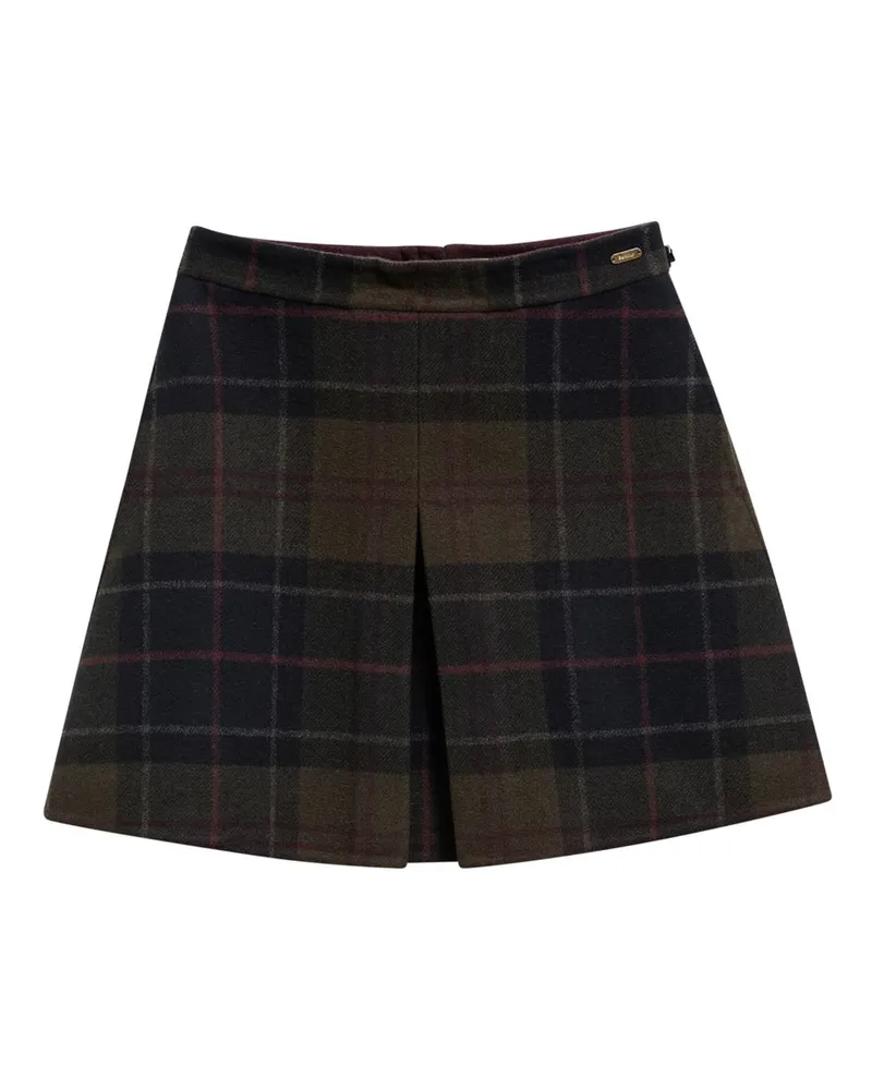 Barbour Damen-Flanell-Rock aus einem Woll-Mix mit Tartan-Muster in Oliv