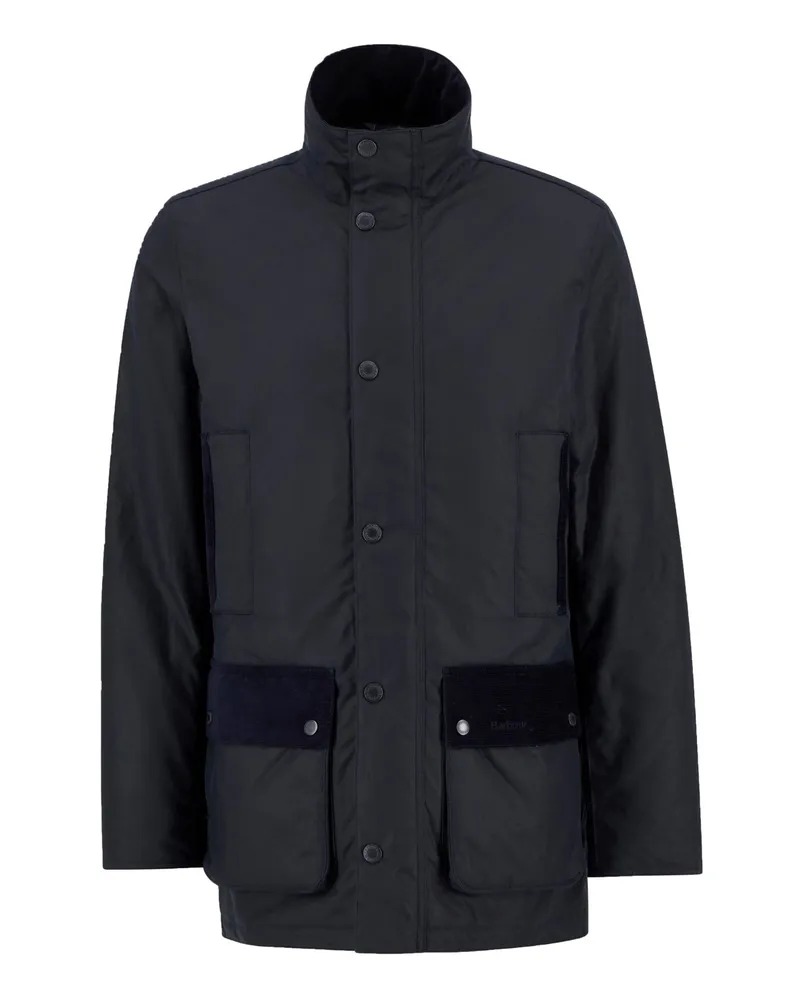 Barbour Gewachstes Fieldjacket Border mit Stehkragen in Marine