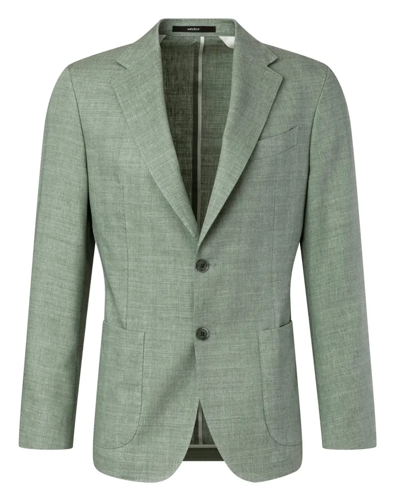 windsor. Ungefüttertes Sakko aus einem Leinen-Mix, Shaped Fit in Hellgrün