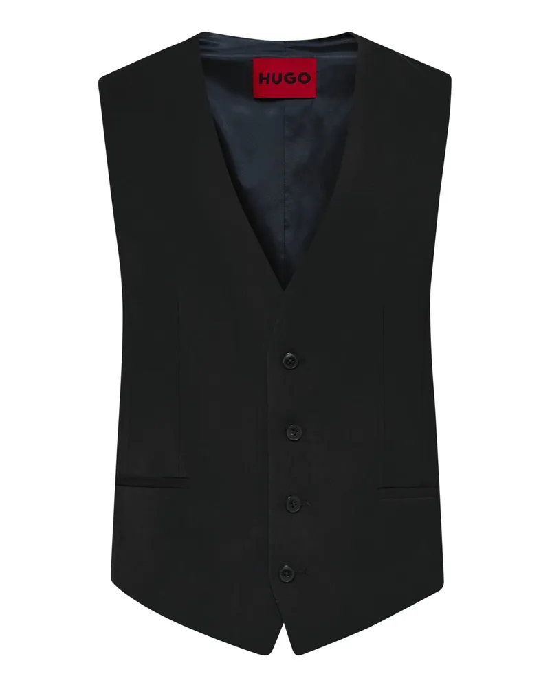 HUGO BOSS Anzugweste aus einer Wollmischung, Slim Fit in Schwarz