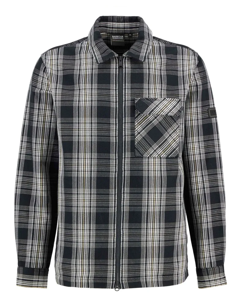 Barbour Overshirt Seafileld mit Glencheck-Print in Schwarz