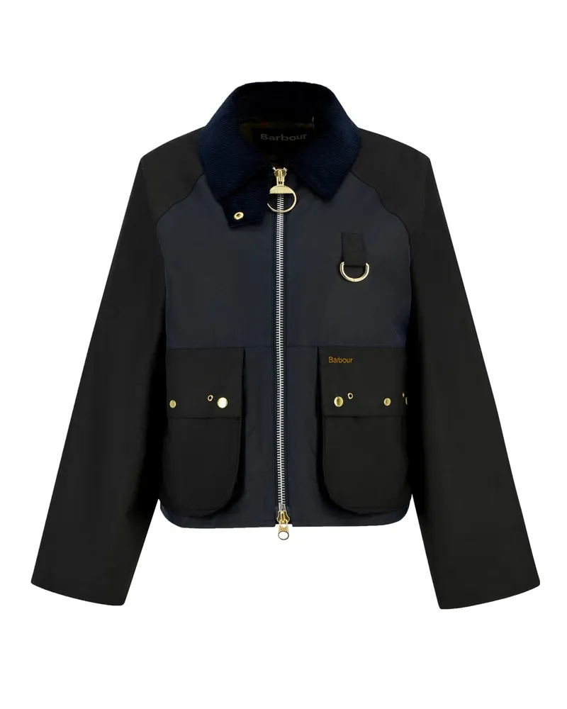 Barbour Damen-Wachsjacke Kearton mit Cordkragen in Marine