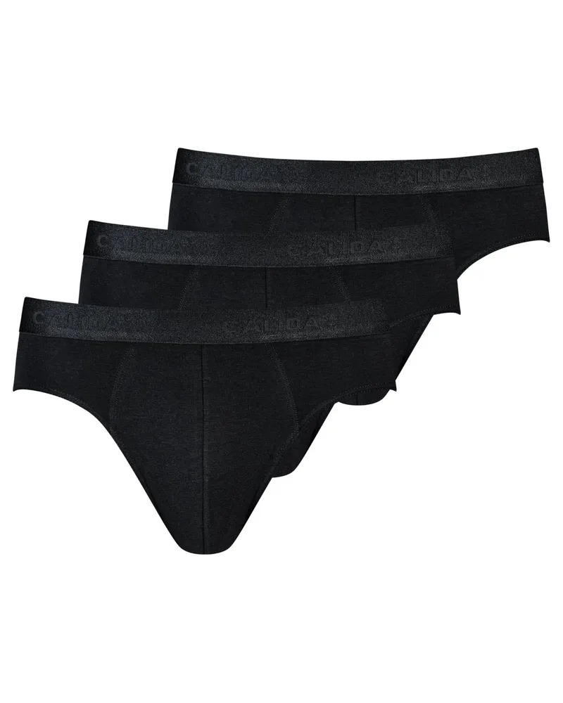 Calida 3er Pack Slips mit Stretchanteil in Schwarz