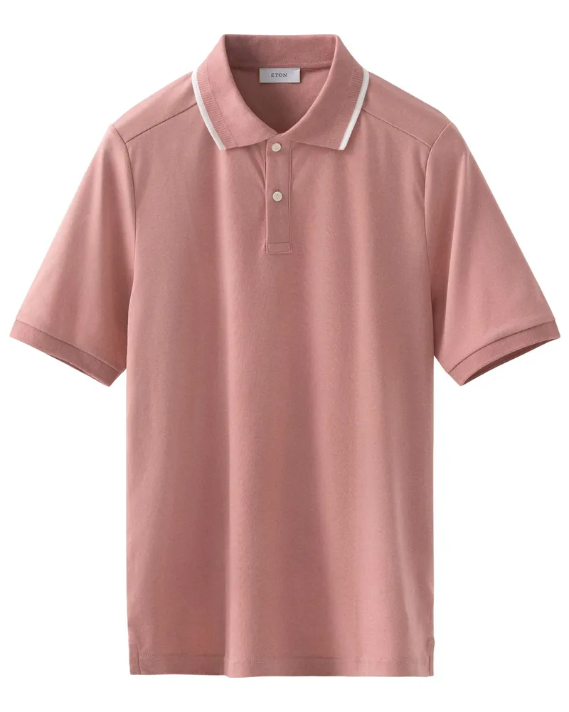 Eton Softes Feinstrick-Poloshirt aus Supima-Baumwolle, Medium in Rosenrot