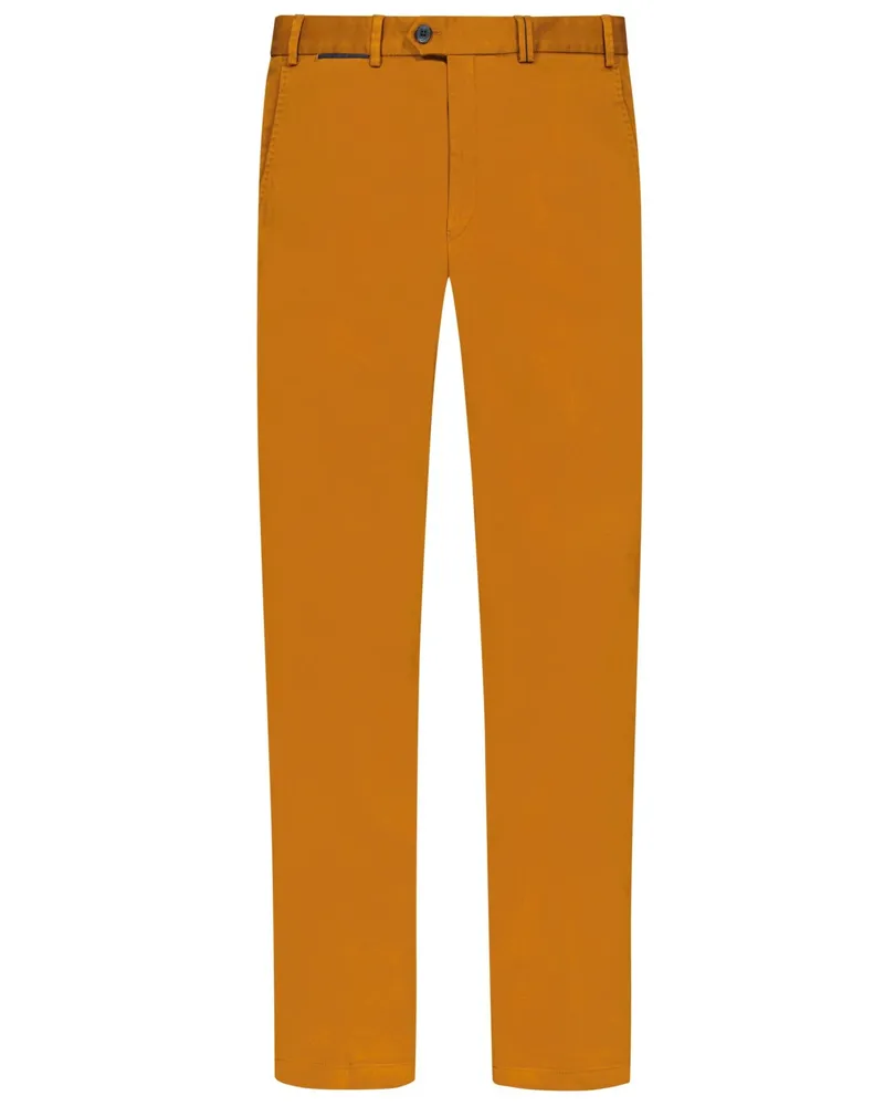 Hiltl Glatte Chino Peaker S aus Supima-Baumwolle, Regular Fit in Cognac