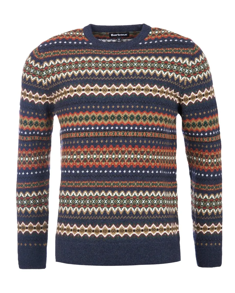Barbour Pullover Case mit Fair Isle-Muster aus Wolle in Marine