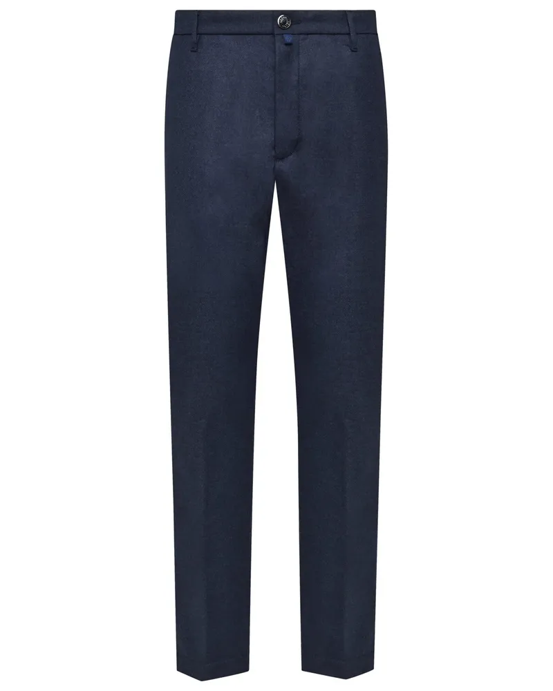 Jacob Cohën Strukturierte Chino aus einem Wollmix, Gray Regular in Blau
