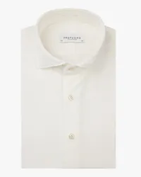 Profuomo Hemd in leichter Feincord-Qualität, Slim Fit Offwhite