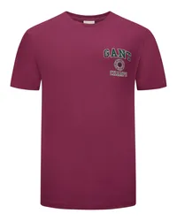 Gant T-Shirt mit Label-Print auf der Brust Rot