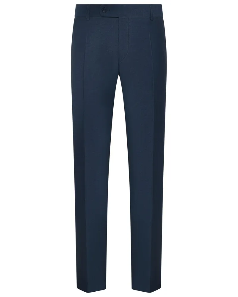 Wilvorst Festliche Anzughose aus einem Schurwoll-Mix, Drop 8, Super Slim Fit in Blau