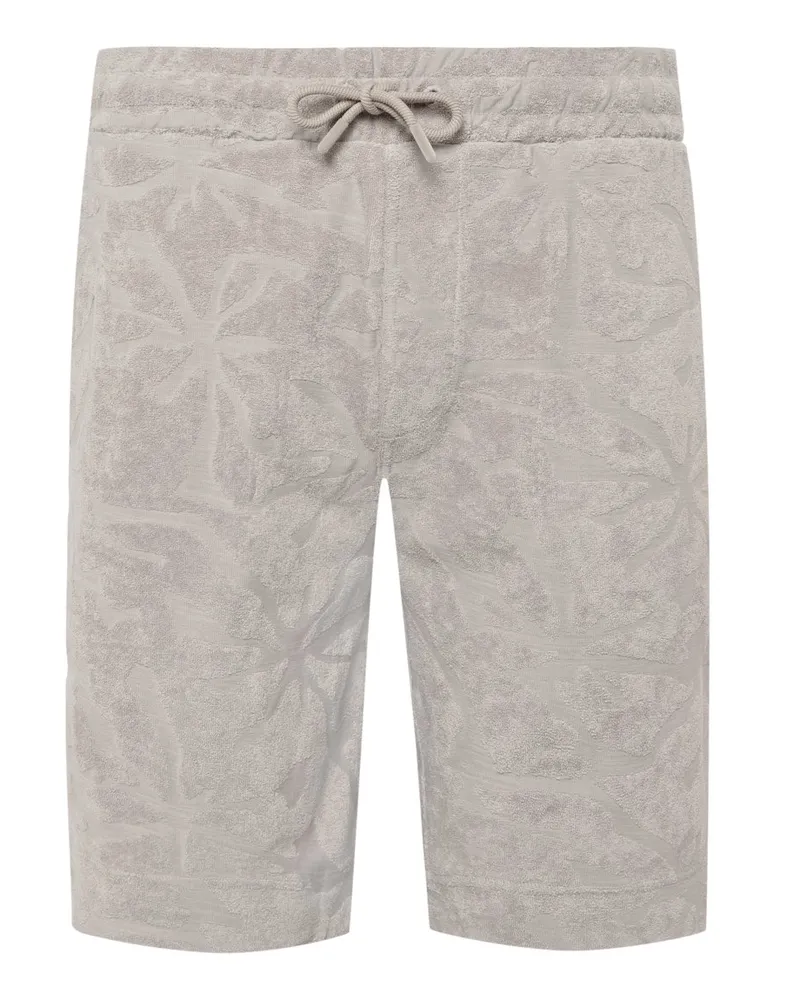 HUGO BOSS Shorts mit floraler Struktur in Hellgrün