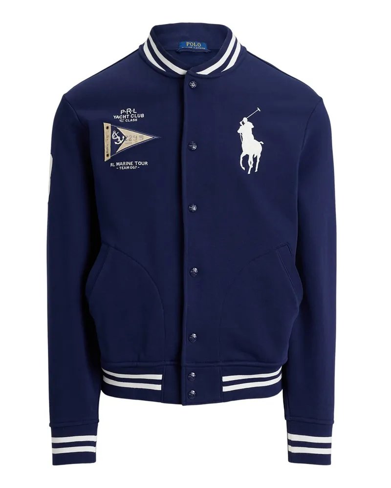Ralph Lauren Sweatjacke mit Logo-Stickereien in Marine
