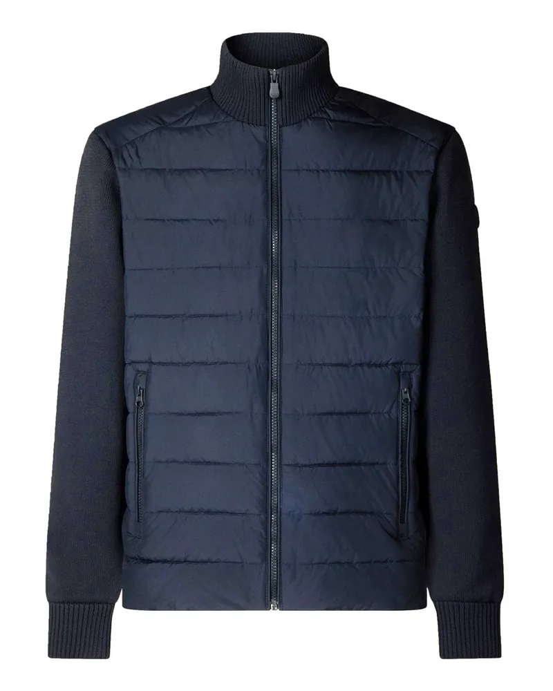 Save The Duck Hybrider Mesh-Blouson mit Steppfront und Logo-Aufnäher in Marine