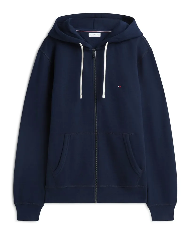 Tommy Hilfiger Sweatjacke aus softem Baumwoll-Fleece, Regular Fit in Marine
