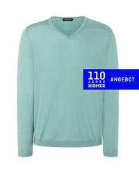 Maerz Leichter Pullover aus Merinowolle mit V-Ausschnitt Mint