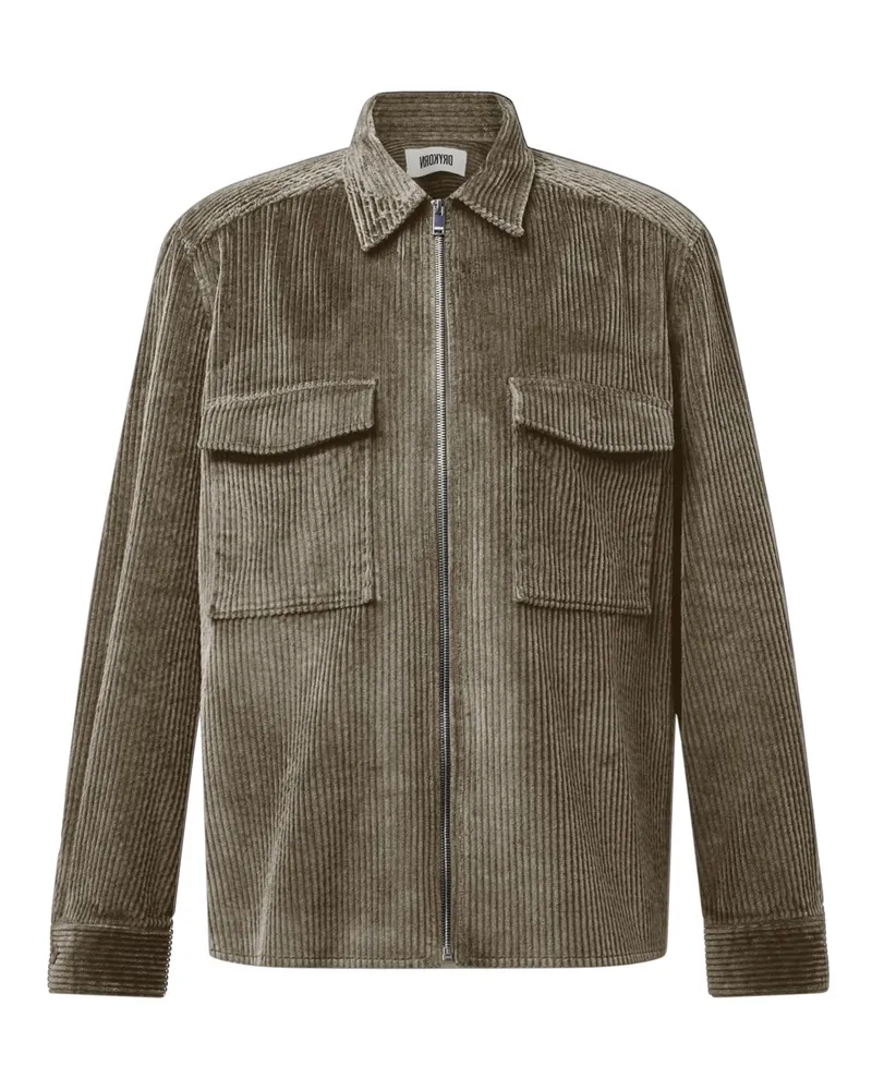 Drykorn Overshirt in Cord-Qualität mit aufgesetzten Brusttaschen in Beige