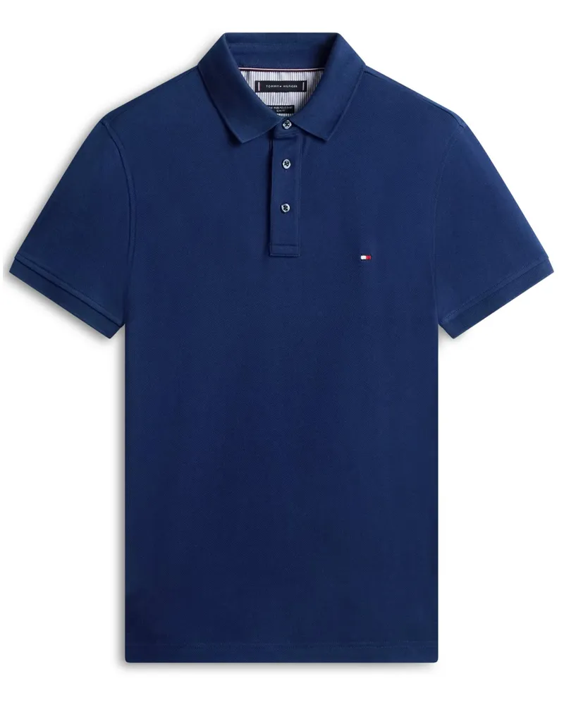 Tommy Hilfiger Piqué-Poloshirt 1985 mit Stretch und Logo-Stickerei, Slim Fit in Marine