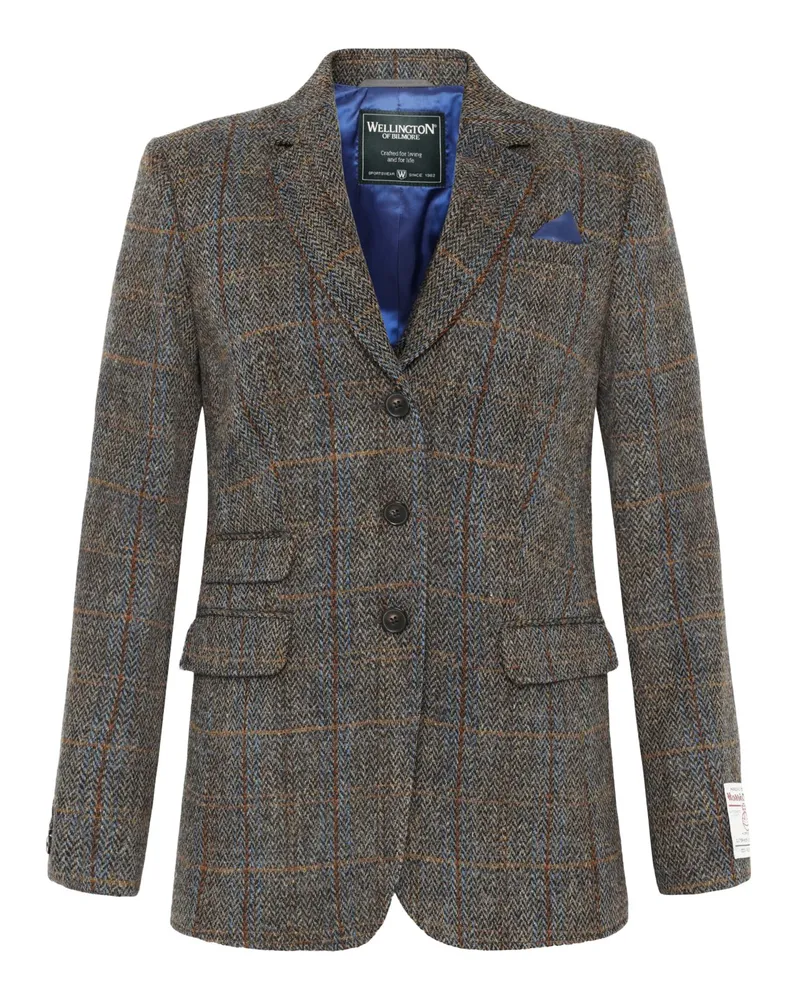 Wellington of Bilmore 3-Knopf Damen-Blazer Carola aus Harris-Tweed aus Schurwolle in Braun