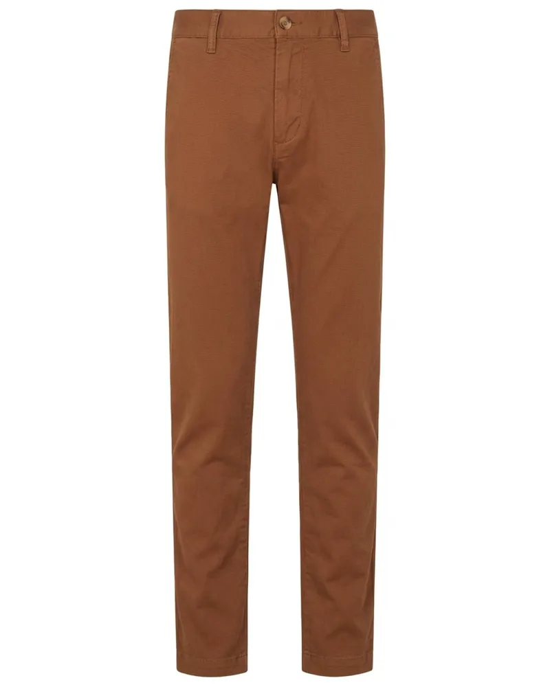 Alberto Premium-Chino Lou mit Twill-Textur, Regular in Cognac